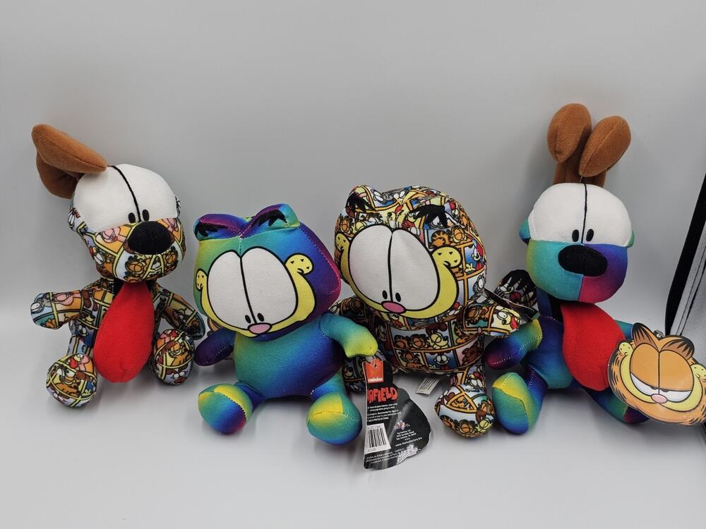 NWT Set Of 4 Garfield Cat and Odie Plush Toy Factory Nickelodeon Big Head